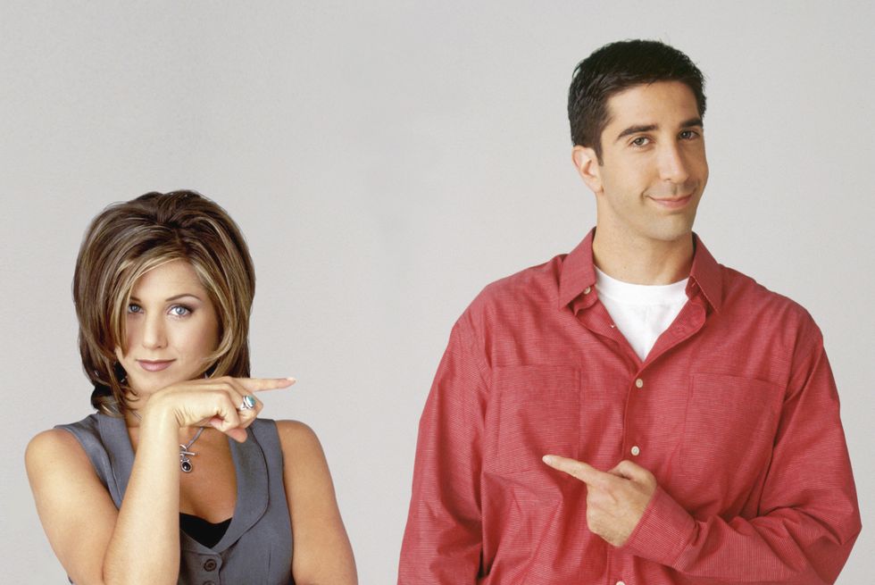 friends    season 2    pictured l r jennifer aniston as rachel green, david schwimmer as ross geller  photo by nbcu photo banknbcuniversal via getty images via getty images