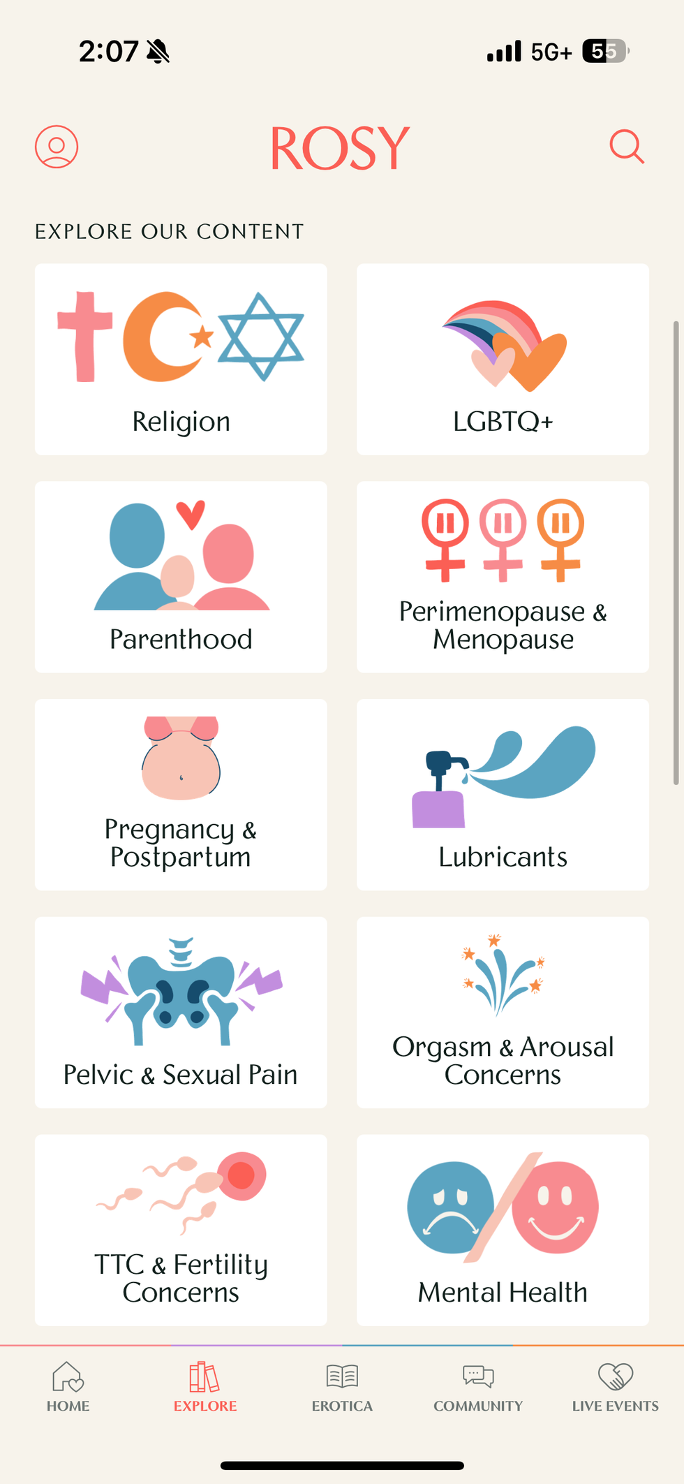 rosy sexual therapy app