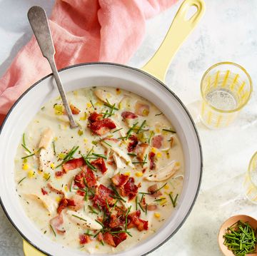 creamy chicken soup with potatoes and bacon