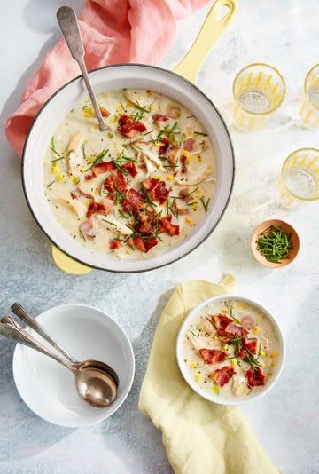 creamy chicken soup with potatoes and bacon