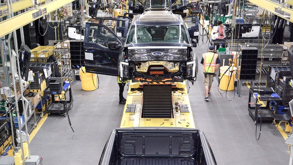 ford f150 lightning at rouge ev center