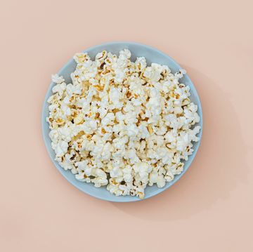 round plate with delicious looking pop corn