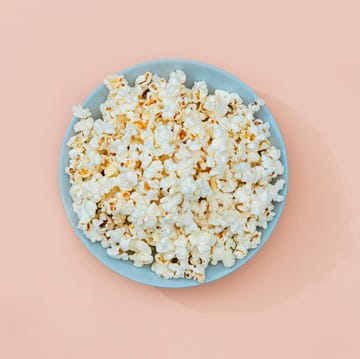 round plate with delicious looking pop corn