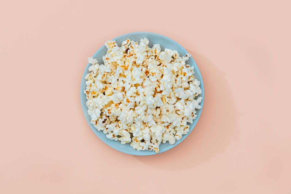 round plate with delicious looking pop corn