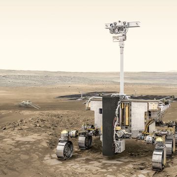 Het voertuigje ExoMars 2020 van ESA gaat op Mars zoeken naar sporen van leven