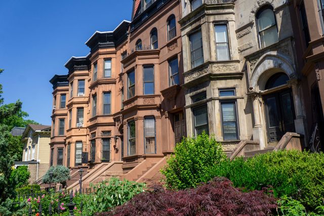 Row of brownstone houses