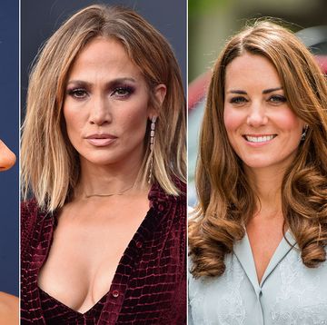 Imágenes de Scarlett Johansson, Jennifer López, la duquesa de Cambridge y Jessica Lownden para ilustrar un tema sobre cómo conseguir los peinados de moda de mano de Rowenta