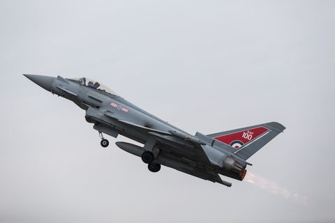 royal air force typhoon fgr4 taking off