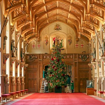 Christmas decorations at Windsor castle royal family