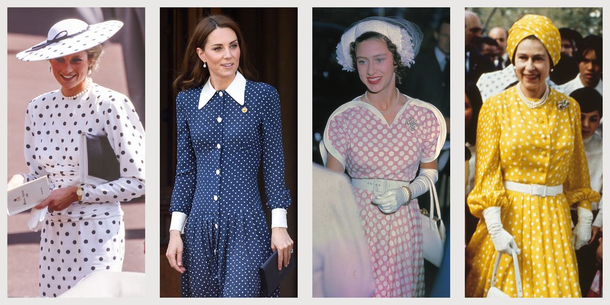 royal family princess diana kate middleton princess margaret queen elizabeth wearing polka dots