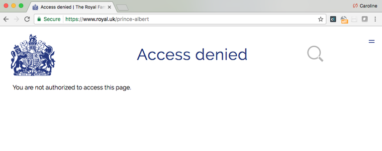 royal family website prince albert access denied