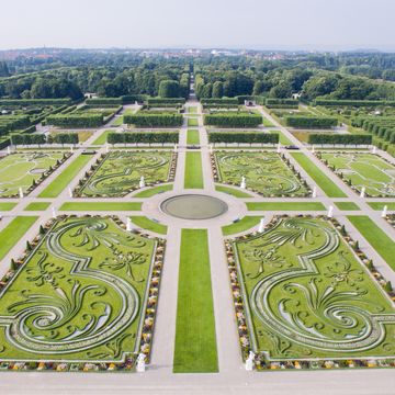 An overhead photo of Herrenhaus Gardens in Germany