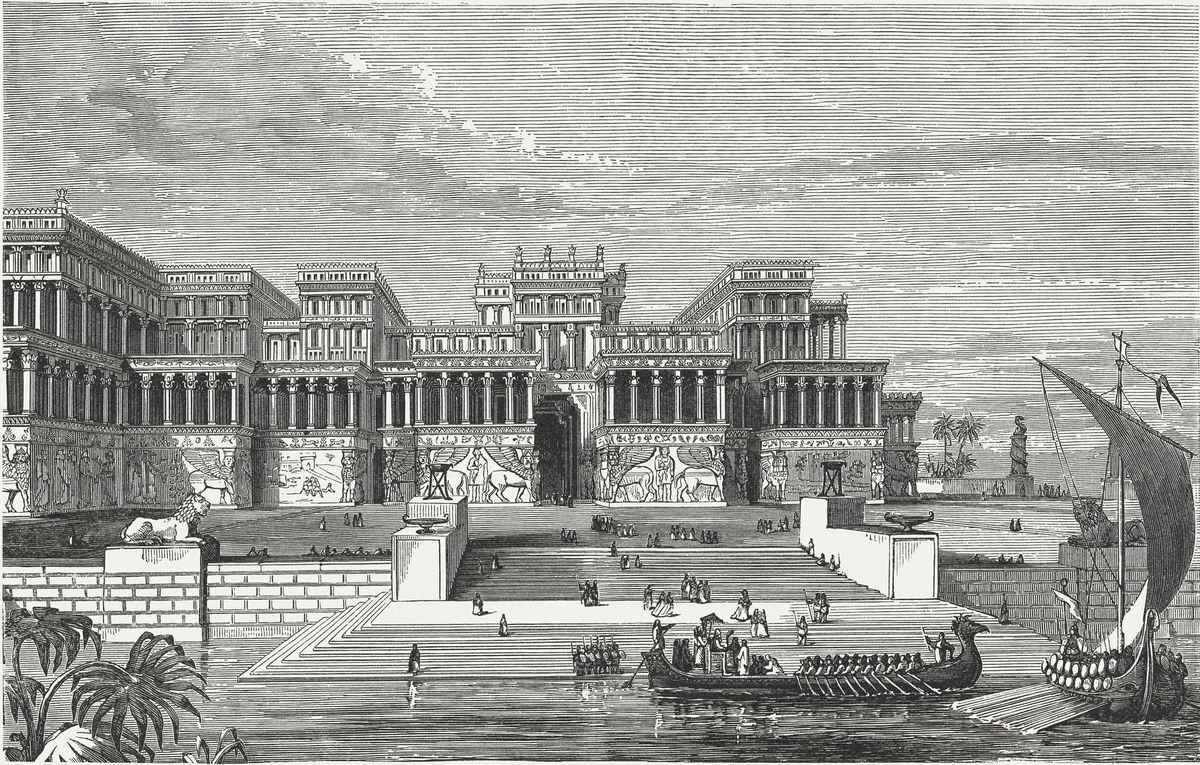 royal palace in nineveh, ancient city of the assyrian empire