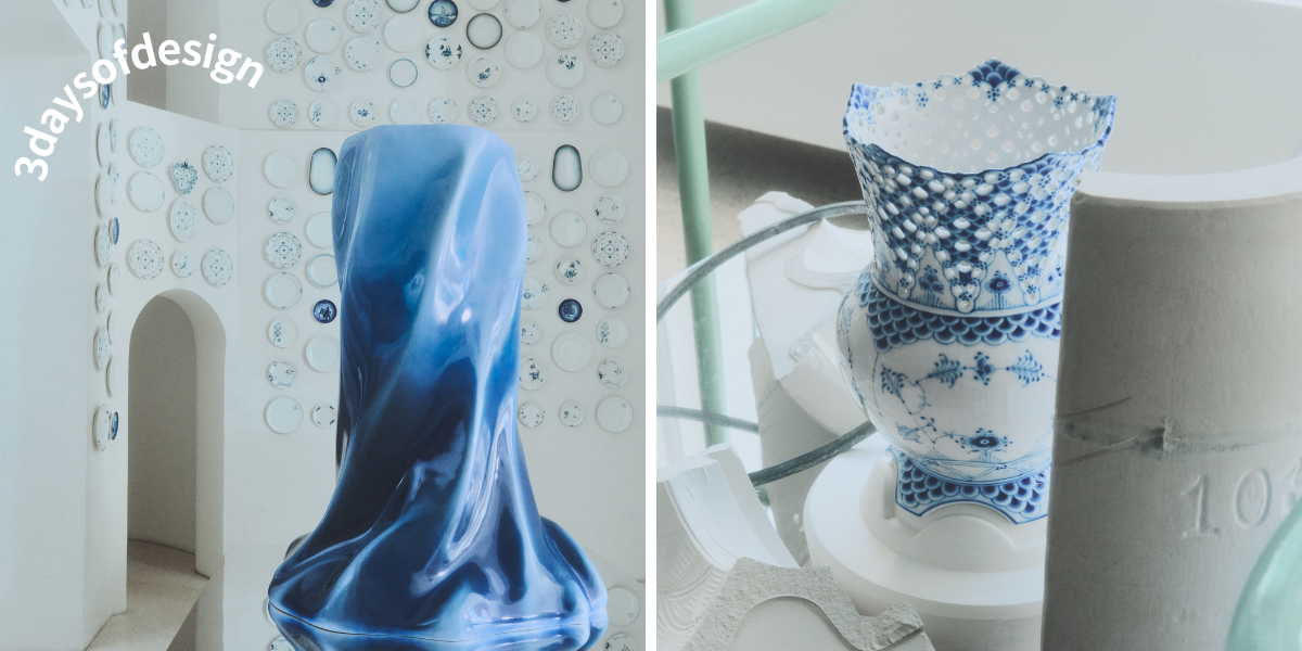 ロイヤルコペンハーゲンのArt Porcelain Collection black-fluted-half-lace-styling