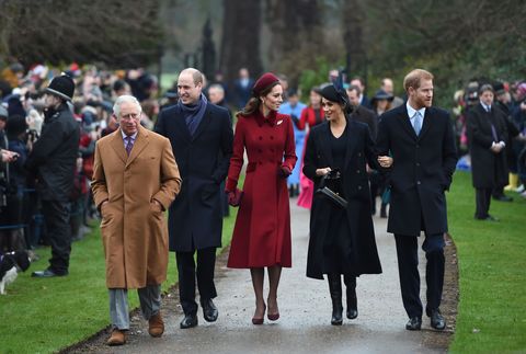 مگان مارکل و شاهزاده هری در کریسمس با خانواده سلطنتی در سال 2018