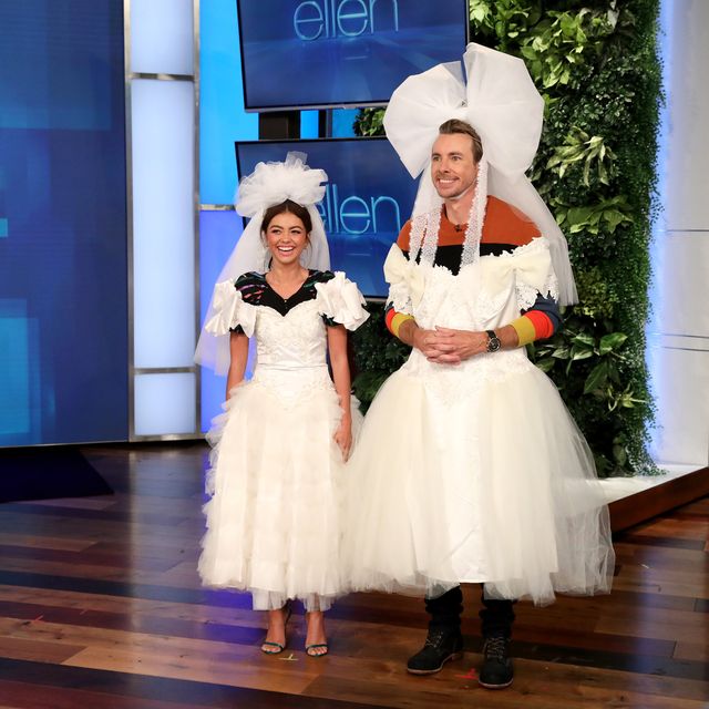 Sarah Hyland Wears a Wedding Dress While on Ellen