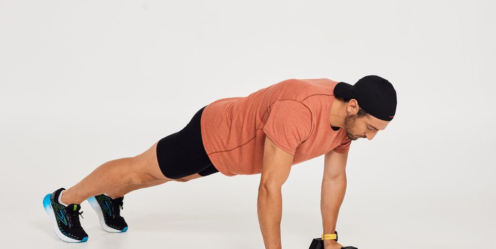 Plank with dumbbell support