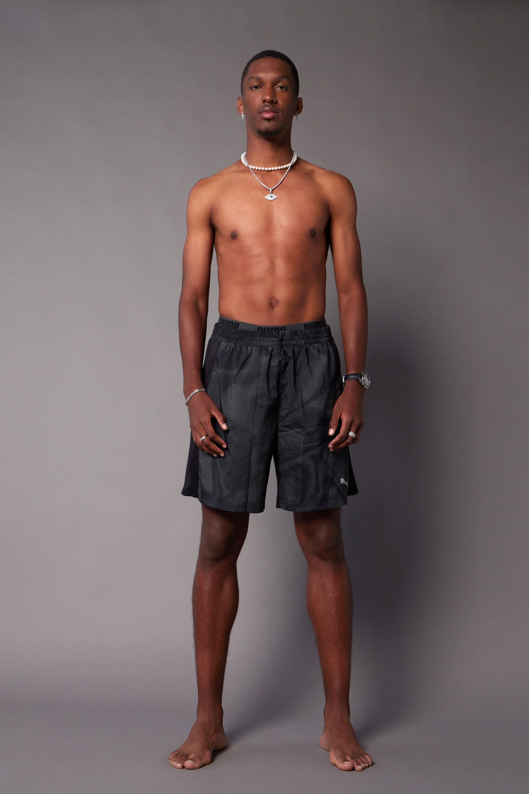 a man wearing a short skirt