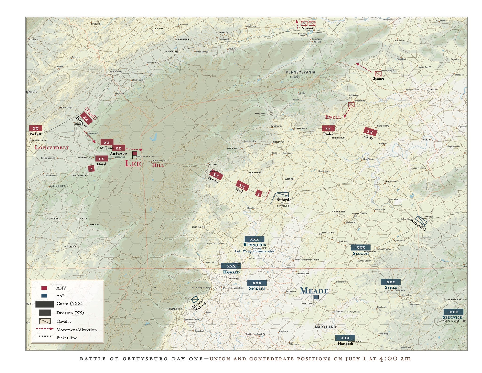 gettysburg wargame map