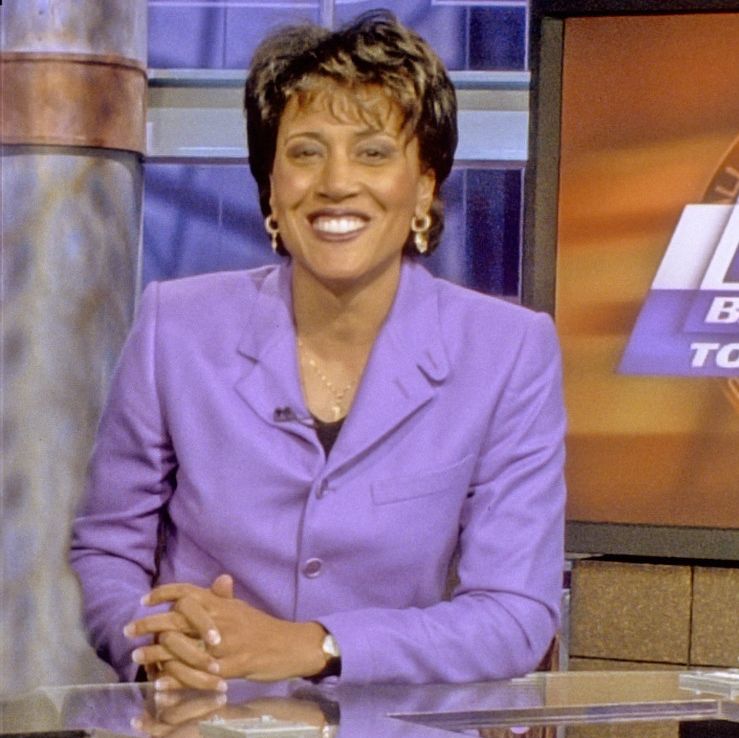 bristol, ct   march 1, 1997   espn campuson air talent member robin roberts is shown posing for a photo on the espn basketball tournament studio set back in 1997
photo by rich arden  espn images