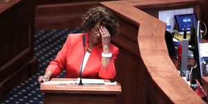 Senator Linda Coleman-Madison (D) speaks during a state Senate vote on the strictest anti-abortion†bill in the United States at the Alabama Legislature in Montgomery