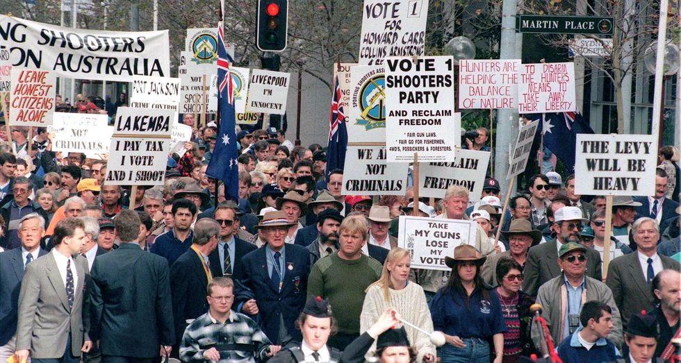 Gun protest Australia 1996, protesters pro-gun