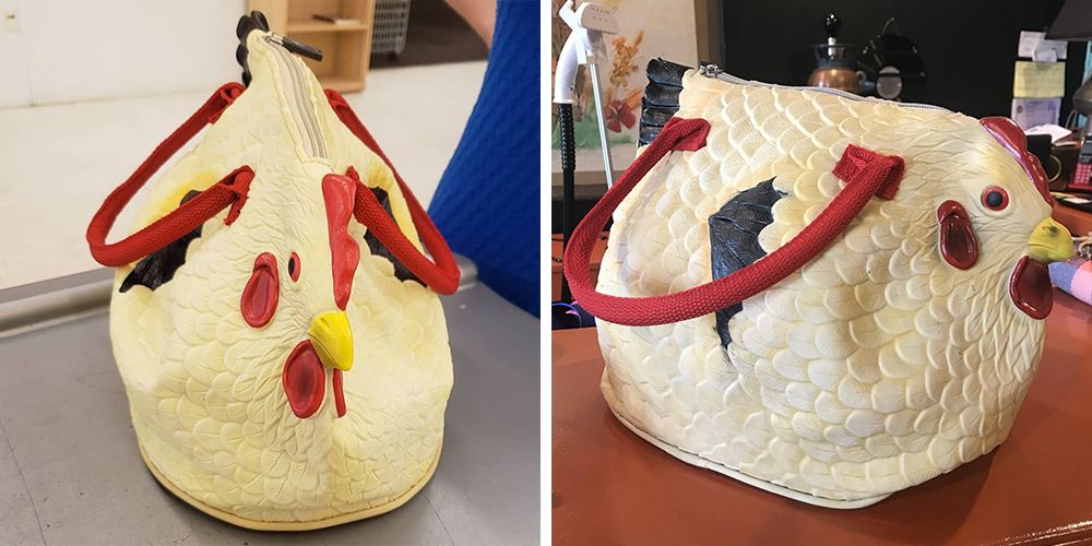 rubber chicken purse social