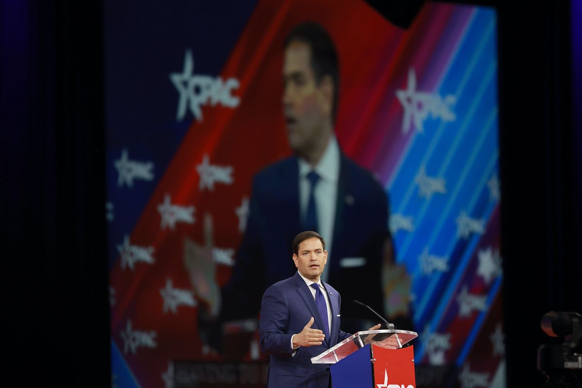 orlando, florida   february 25 sen marco rubio r fl speaks during the conservative political action conference cpac at the rosen shingle creek on february 25, 2022 in orlando, florida cpac, which began in 1974, is an annual political conference attended by conservative activists and elected officials photo by joe raedlegetty images