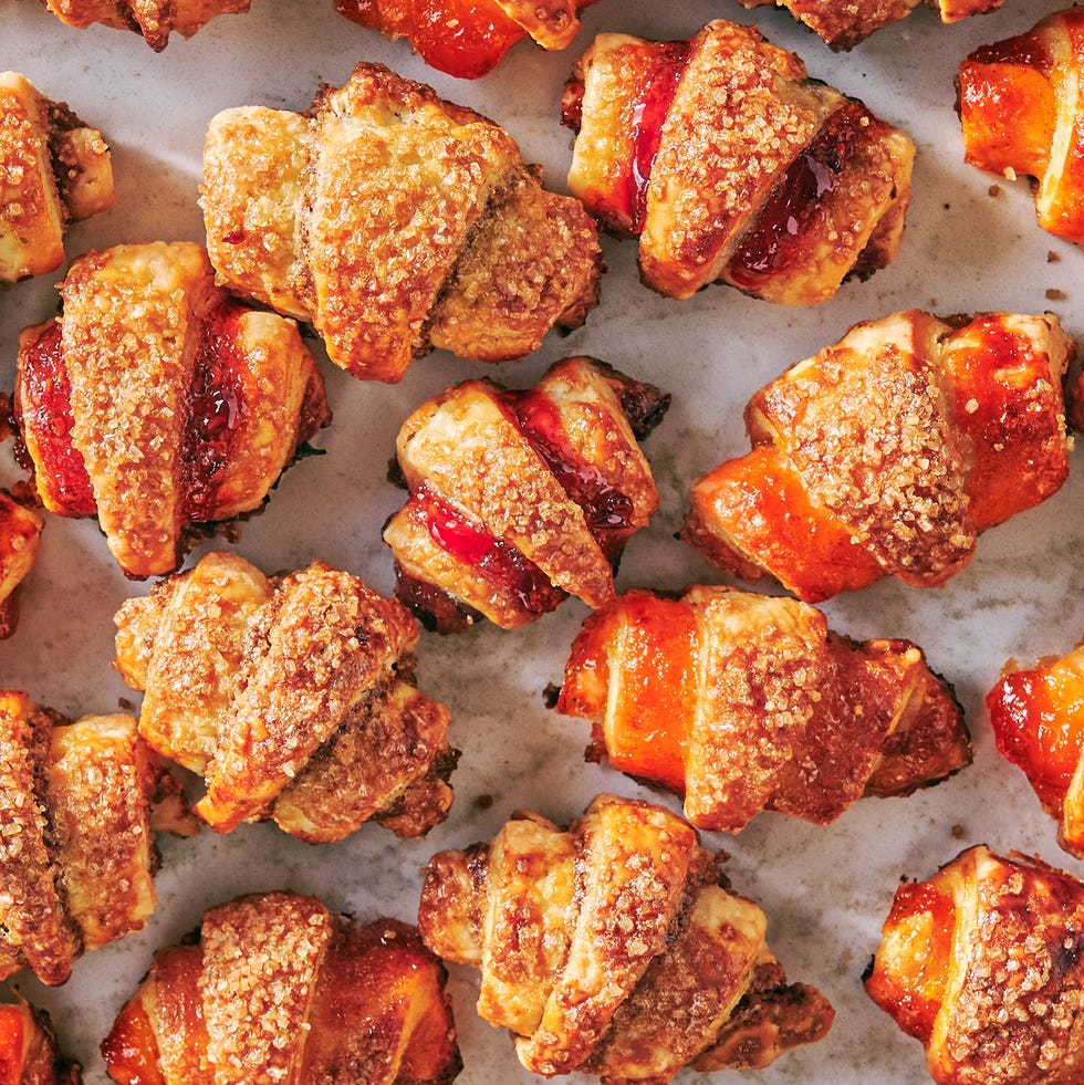rugelach filled with raspberry and apricot preserves