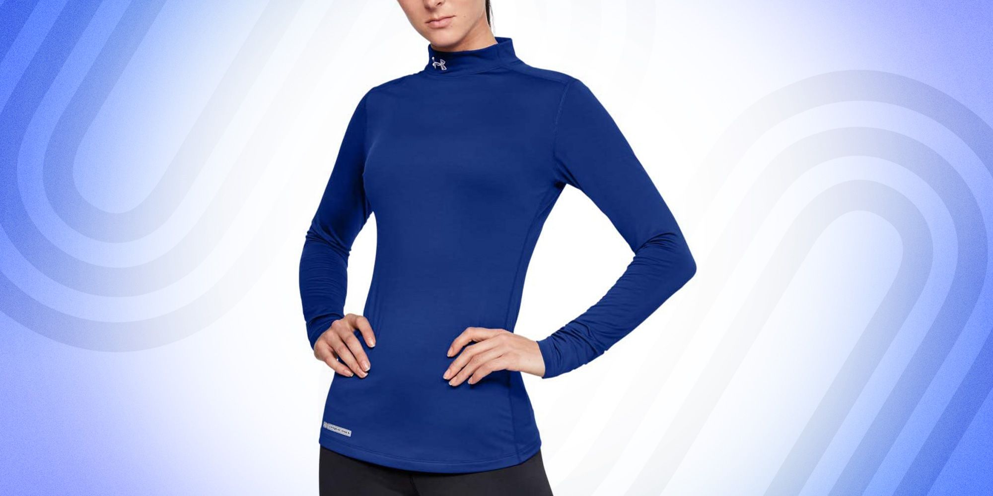 Women Thermal Compression Shirt Gym Running Base Layer Mock Neck Long Sleeve Top 