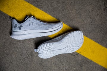 under armour velociti 4 shoes on a road surface