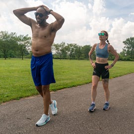 How to Deal With Marathon Training Fatigue 3 runners tired and walking on a trail