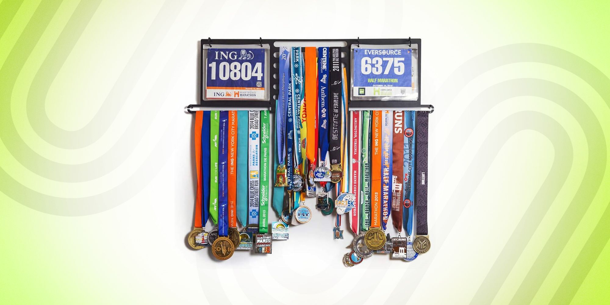 TRIATHLON MEDAL HOLDER and Bib Hanger Display Rack for Triathlon Gifts Swim  Bike Run Medals Hooks 