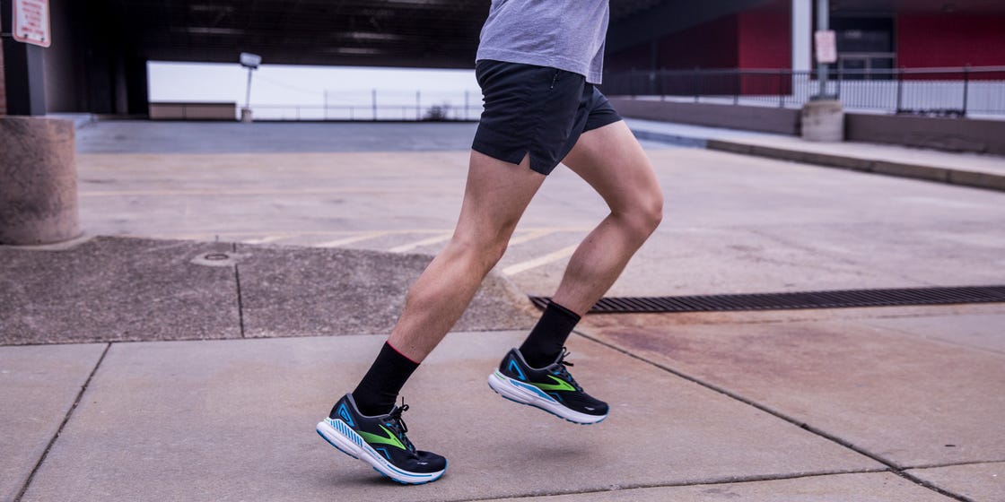 a man running on a street