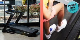 side by side of a nordictrack treadmill and someone running on a treadmill