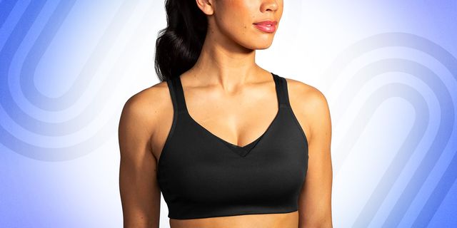 Shop Slim Fit Solid Sports Bra with Hook and Eye Closure Online