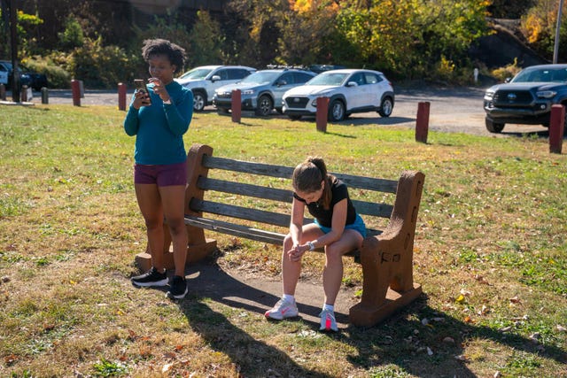 tired runners getting ready to do a workout