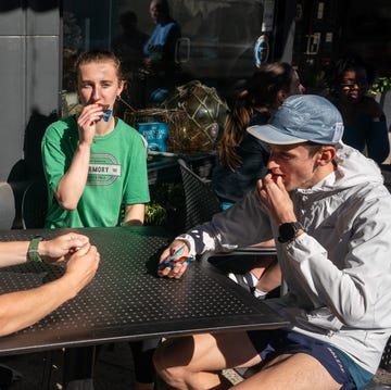 group of runners eating at a table group of runners eating at a table