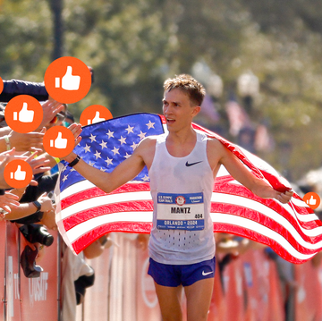 runner surrounded by thumbs up runner surrounded by thumbs up