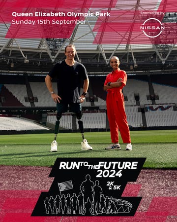 richard whitehead and adele roberts standing in the london stadium