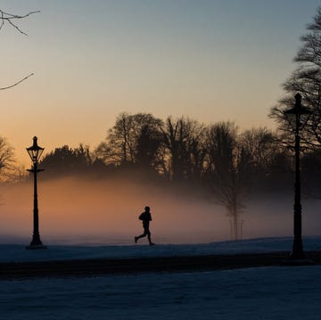 daylight saving time runner in the misty phoenix park