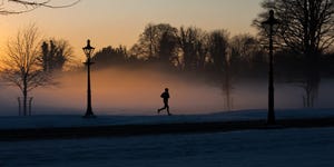 daylight saving time runner in the misty phoenix park