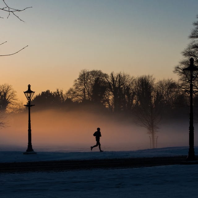 daylight saving time runner in the misty phoenix park