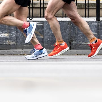runners running fast in a career marathon for the city