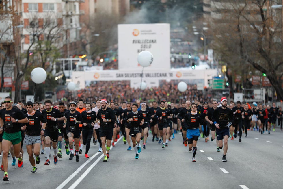 Runners seen taking part of the San Silvestre Vallecana