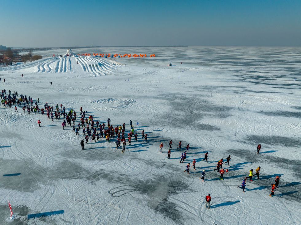 a marathon on the ice in shenyang