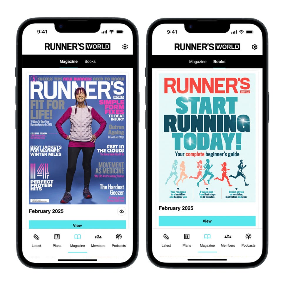 digital magazine and book content focused on running