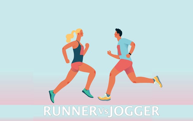 an illustration of a runner and a jogger