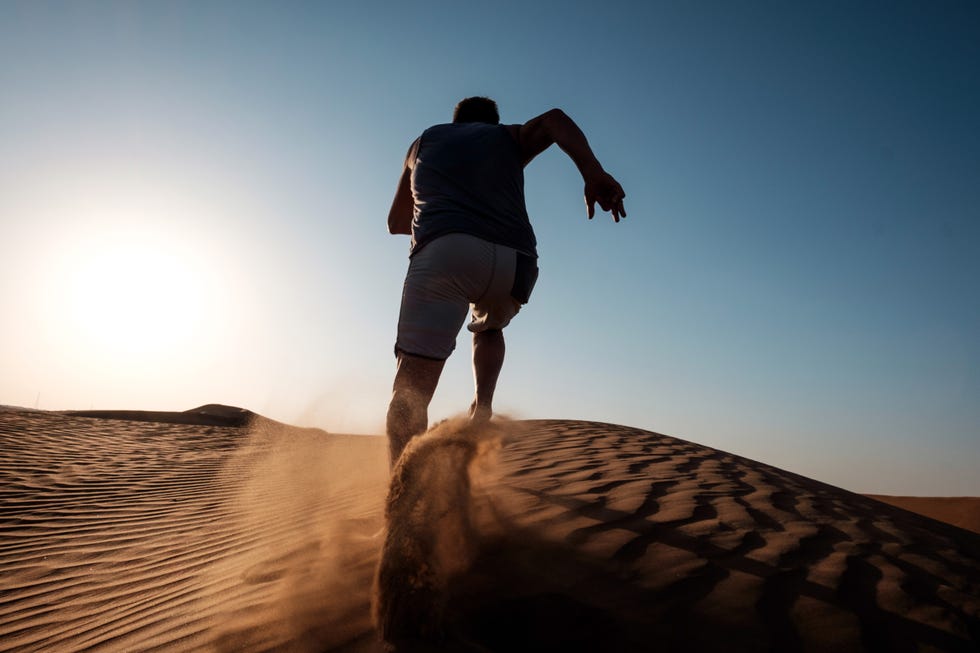 running in the desert