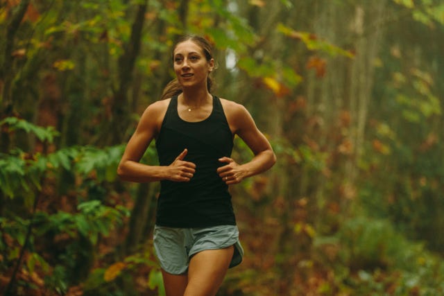 running mental health woman in woods